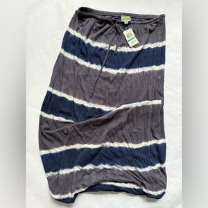 NWT C&C California maxi Skirt/tube dress tye dye beach cover up blue white Large